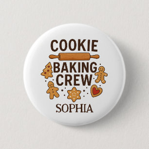 Personalised Cookie Baking Crew – Custom Name 6 Cm Round Badge