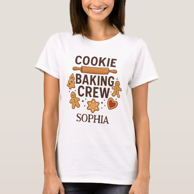 Personalised Cookie Baking Crew – Custom Name T-Shirt (Front)
