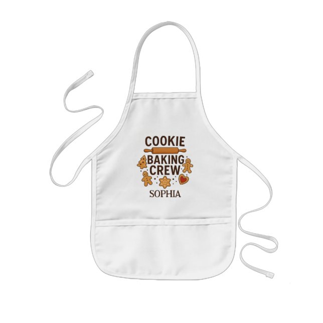 Personalised Cookie Baking Crew Kids Apron (Front)