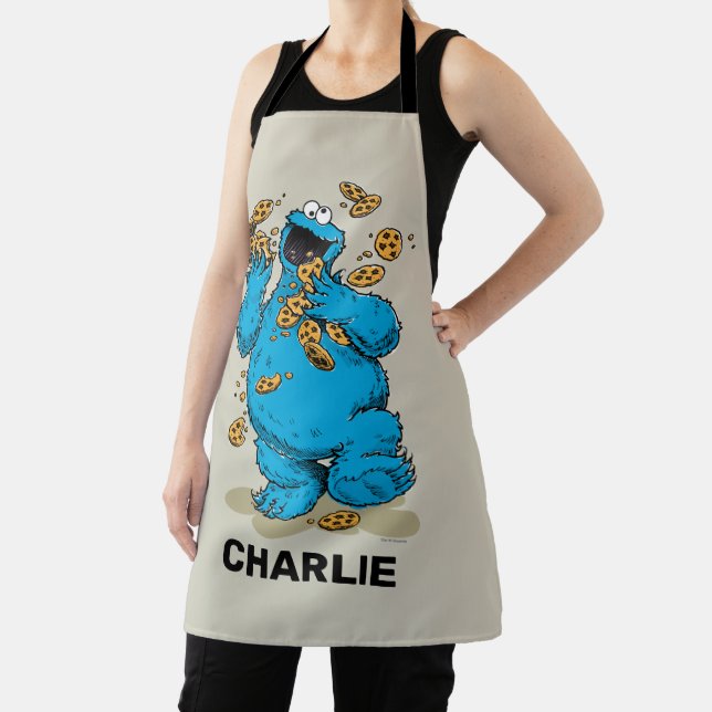 Personalised Cookie Monster Crazy Cookies Apron (Insitu)