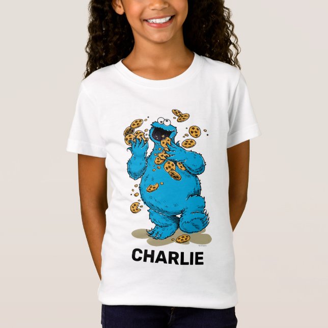 Personalised Cookie Monster Crazy Cookies T-Shirt (Front)