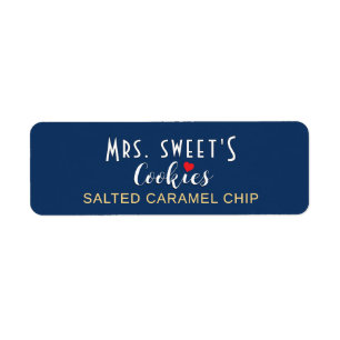 Personalised Cookie or Bakery Label with Heart