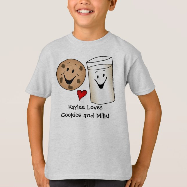 Personalised Cookies and Milk T-shirt (Front)