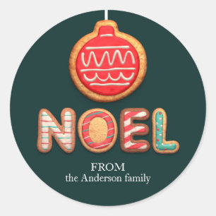 Personalised Cookies Noel with Bauble Holiday Classic Round Sticker