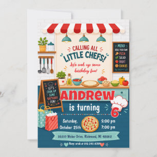 Personalised Cooking Chef Birthday party Invitation
