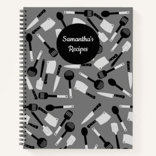Personalised Cooking Utensils Pattern Notebook