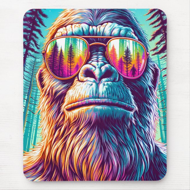 Personalised Cool Bigfoot in Hip Sunglasses Mouse Pad (Front)