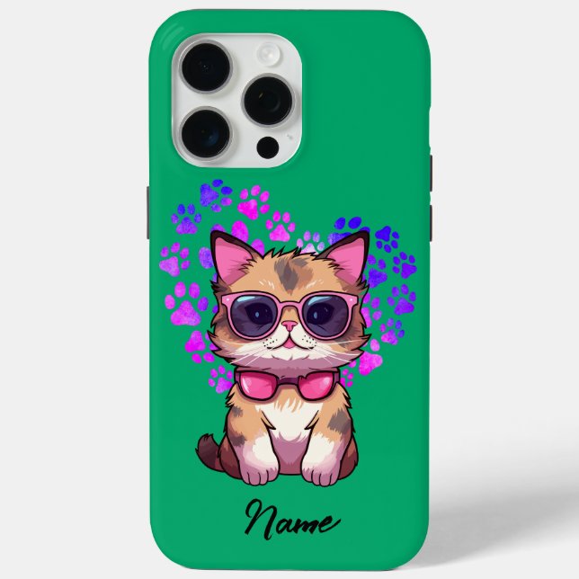 Personalised Cool Cat in Sunglasses Case (Back)