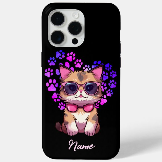 Personalised Cool Cat in Sunglasses Case (Back)