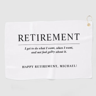 Personalised Cool Custom Retirement Golf Towel