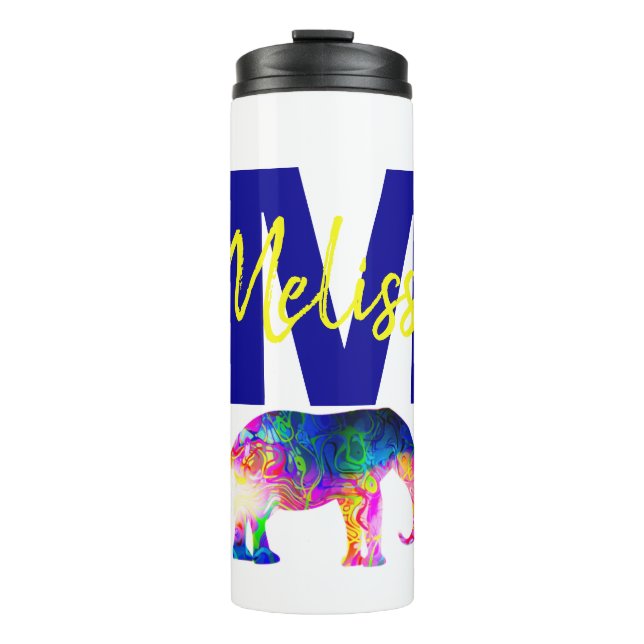 Personalised Cool elephant Thermal Tumbler (Front)