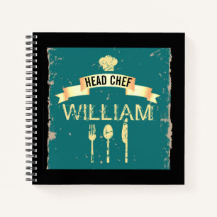 Personalised cool Head Chef recipe book for men