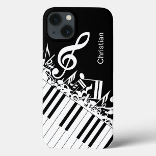 Personalised cool Musical Notes and Piano Keys iPhone 13 Case