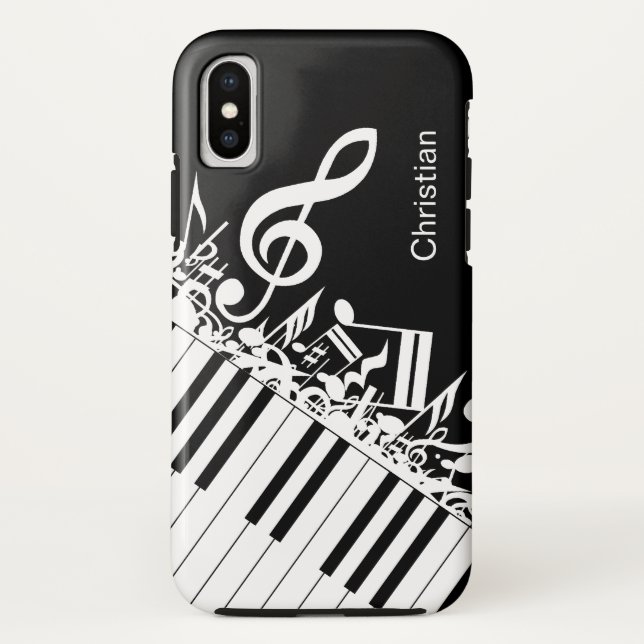 Personalised cool Musical Notes and Piano Keys Case-Mate iPhone Case (Back)