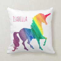 Personalised Cool Rainbow Unicorn Watercolor Girly