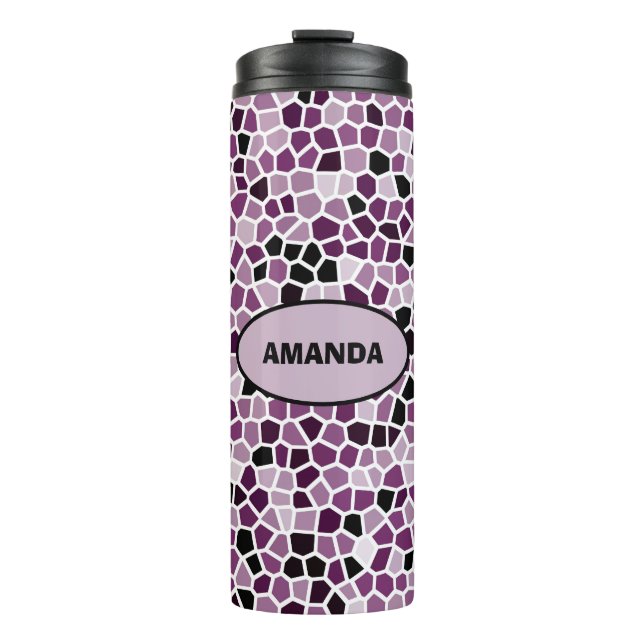 Personalised COOL Red Stained Glass Pattern Thermal Tumbler (Front)