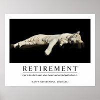 Personalised Cool Relaxing Tiger Custom Retirement