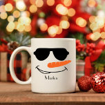 Personalised Cool Sunglasses Snowman Coffee Mug<br><div class="desc">Personalised Cool Sunglasses Snowman</div>