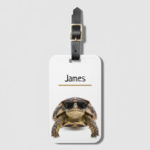 Personalised Cool Tortoise Luggage Name