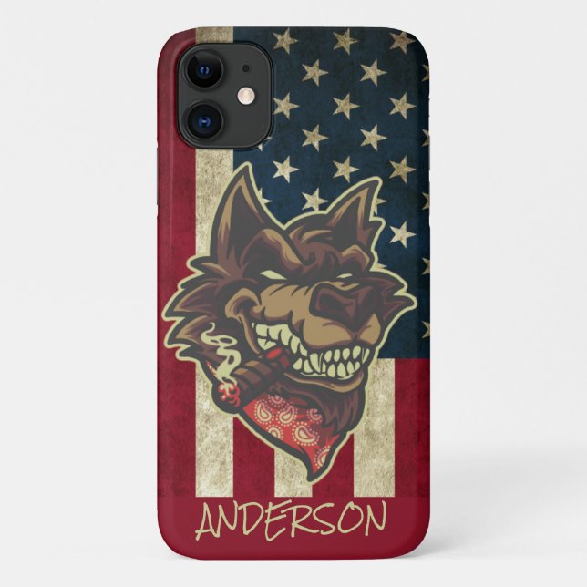 Personalised Cool Wolf Case-Mate iPhone Case (Back)