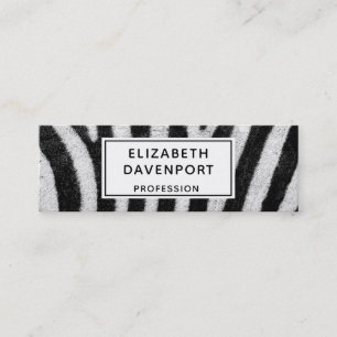 Personalised Cool Zebra Pattern Texture Mini Business Card