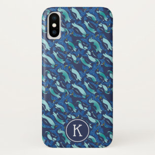 Personalised COOLEST Navy Blue Allover Penguin Case-Mate iPhone Case
