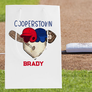 Personalised Cooperstown Baseball  Medium Gift Bag