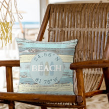 Personalised Coordinates Beach Driftwood