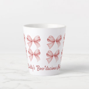 Personalised Coquette "Bow"dacious Pink Bow Latte Mug