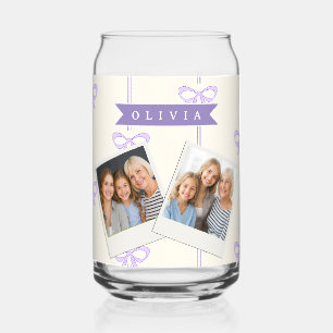 Personalised Coquette Bow Name Girly Aesthetic Can Glass