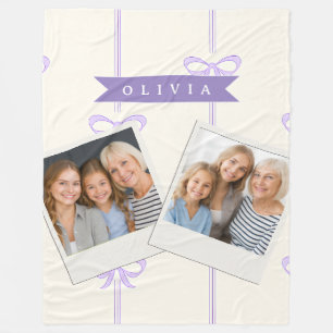 Personalised Coquette Bow Name Girly Aesthetic Fleece Blanket