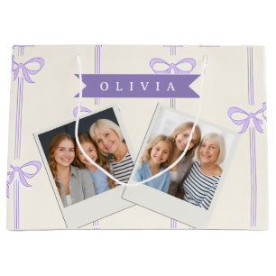 Personalised Coquette Bow Name Girly Aesthetic Large Gift Bag
