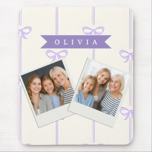 Personalised Coquette Bow Name Girly Aesthetic Mouse Pad