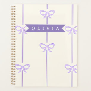 Personalised Coquette Bow Name Girly Aesthetic Planner