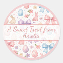 Personalised Coquette Bunny & Pink Bow Easter