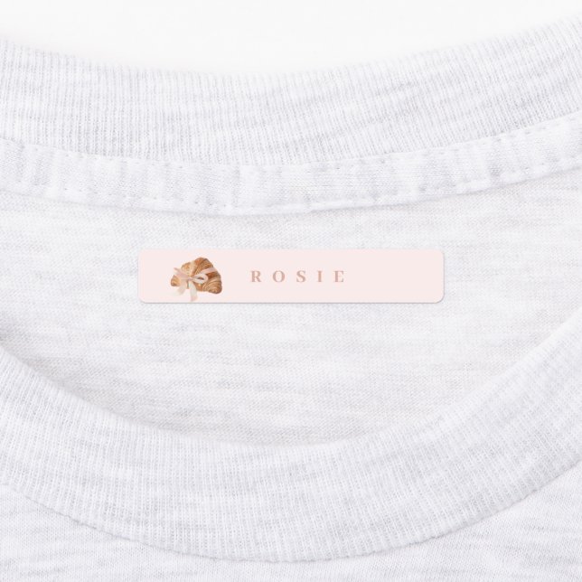 Personalised Coquette Croissant Pink Ribbon (Affixed)