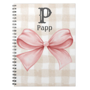 Personalised Coquette Pastel Pink and Beige Notebook