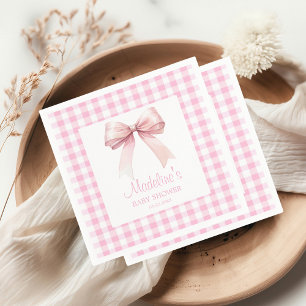 Personalised Coquette Pink Bow Baby Shower Girl  Napkin