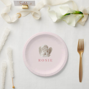 Personalised Coquette Sleeping Angel Sculpture Paper Plate