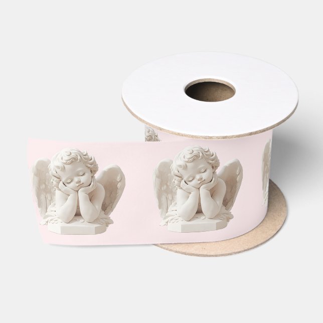 Personalised Coquette Sleeping Angel Sculpture Satin Ribbon (Spool)