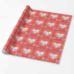 Personalised coral 35th wedding anniversary photo wrapping paper<br><div class="desc">Wedding anniversary wrapping paper in coral orange red tones. Personalise this anniversary paper with your own photo and relatives or friends name and anniversary year. Currently reads To our Son and Daughter-in-law Happy Anniversary 35 years. Beautiful coral bead effect in a heart shape printed graphics 35th Wedding Anniversary wrapping paper...</div>