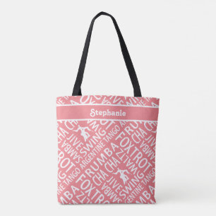 Personalised Coral Ballroom Dance Tote Bag