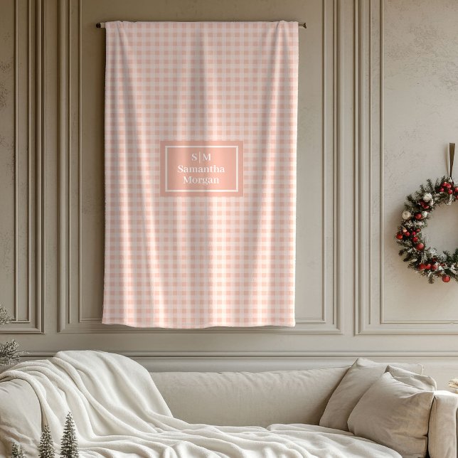 Personalised Coral Blanket Chic Gift for Her (Personalized Coral Grey Blanket Chic Gift for Her)