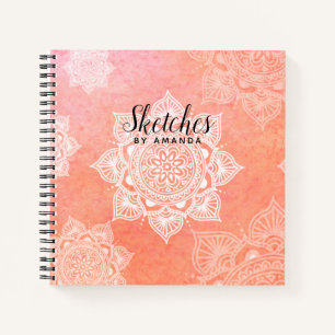 Personalised coral mandala sketch book