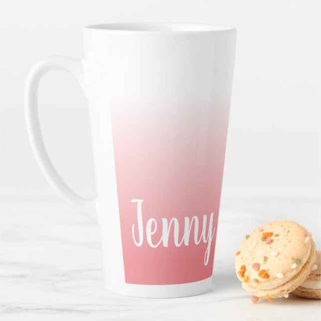 Personalised Coral Ombre Latte Mug (In Situ)