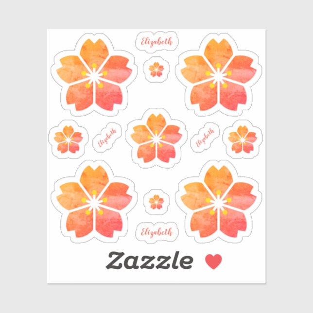Personalised Coral Pink Cherry Blossom Vinyl (Sheet)