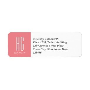 Personalised Coral Pink Monogrammed