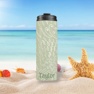 Personalised   Coral Reef Shell Print Thermal Tumbler