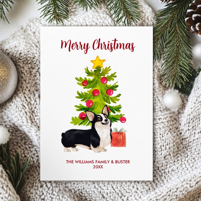 Personalised Corgi Dog Christmas Holiday Card (Creator Uploaded)