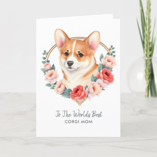  Personalised  Corgi Dog Mum Mother's Day Holiday Card